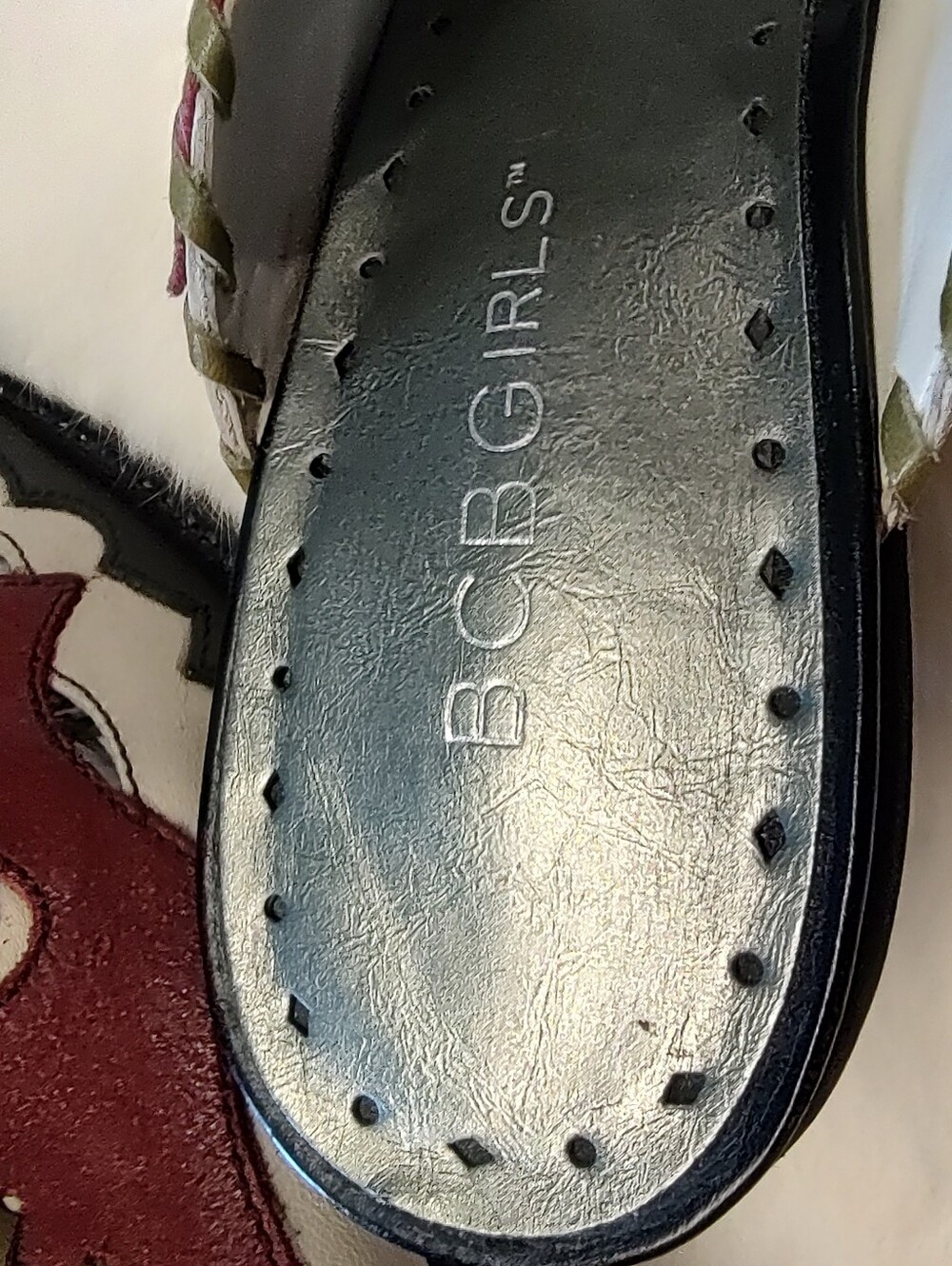 Y2K BCBG Leather Western Mules Slides Cowgirl Floral Applique Whip-Stitch 7.5 - Picture 10 of 13
